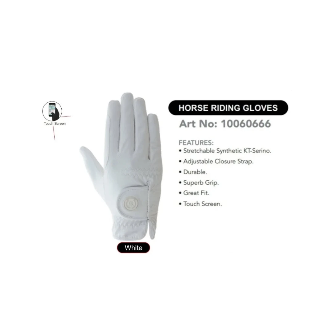 قفازات للركوب لون ابيض